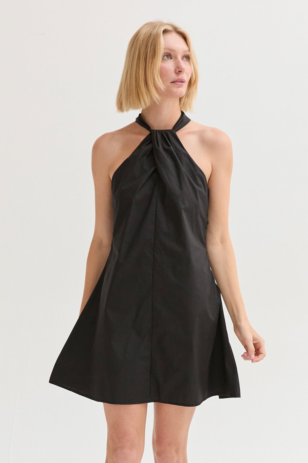 Chloe Halter Poplin Mini Dress